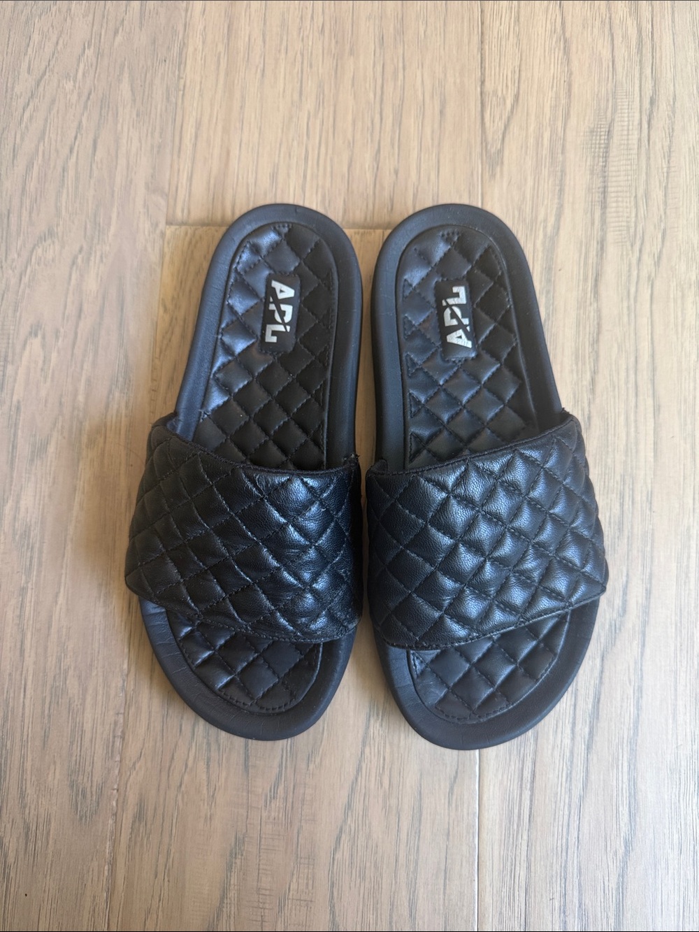 APL Lusso Quilted Slide Sandals in Black 7